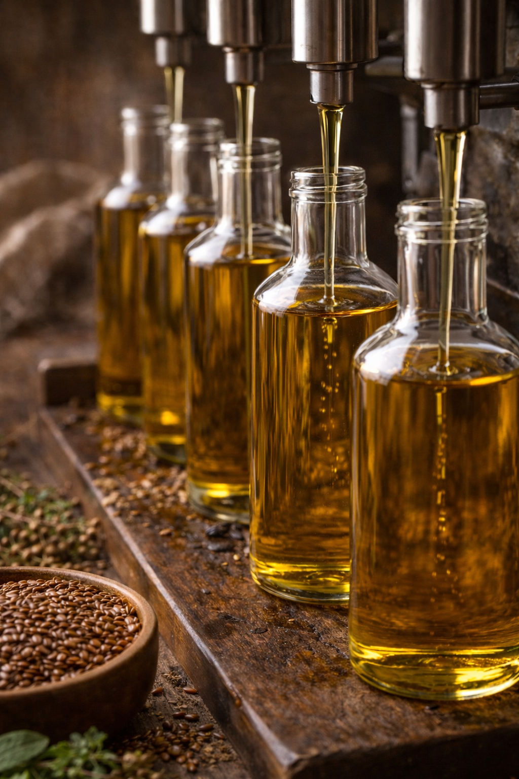 Розлив масла по бутылкам